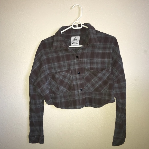 UNIF Tops - UNIF cropped plaid long sleeve